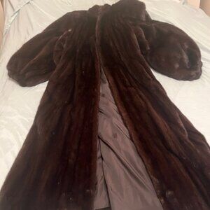 VTG 90's Christian Dior Fourrure Mink Long Ranch FUR Coat Med-Lg LIKE NEW
